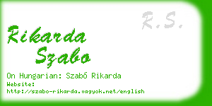 rikarda szabo business card